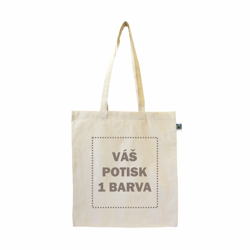 Bavlněná fairtrade taška natural 155 gr - 38x42 cm s vlastním potiskem